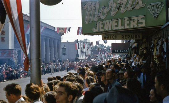 1954 National Peanut Festival Parade Crowd Foster Street, photo by Judy Tatom