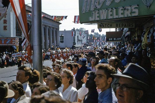 1954 National Peanut Festival Parade Crowd Foster Street, photo by Judy Tatom