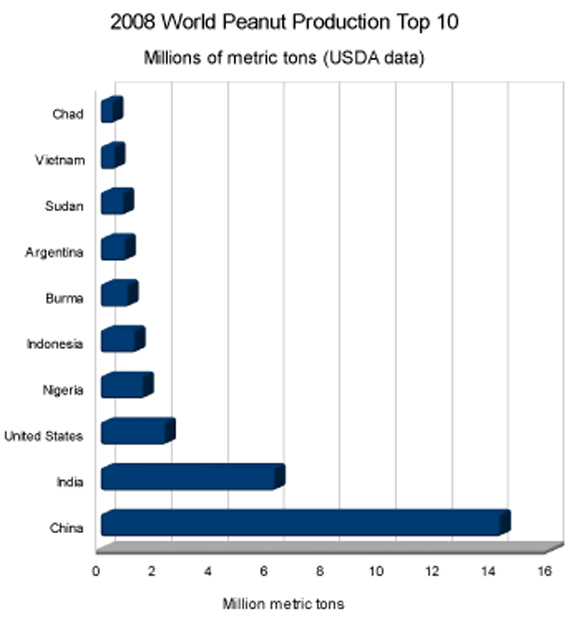 2008 world peanut production top producers