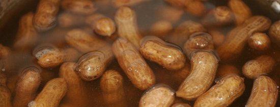 boiled peanuts in a pot