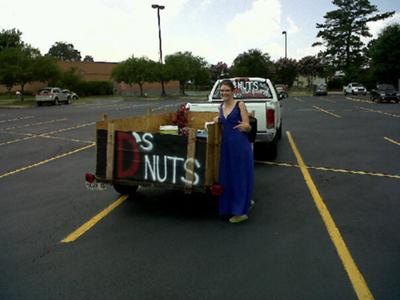 Me posing in front of the D's trailer.  I was so happy to discover it in a parking lot.  Had to stop for a photo op!!