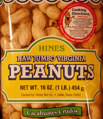 Hines raw Jumbo peanuts for boiling or roasting